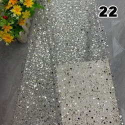 1yard Lace Fabric with Bead Sequins for Bridal Dress Luxury Evening Dress DIY Sew French Tulle Fabric Material for Wedding Party