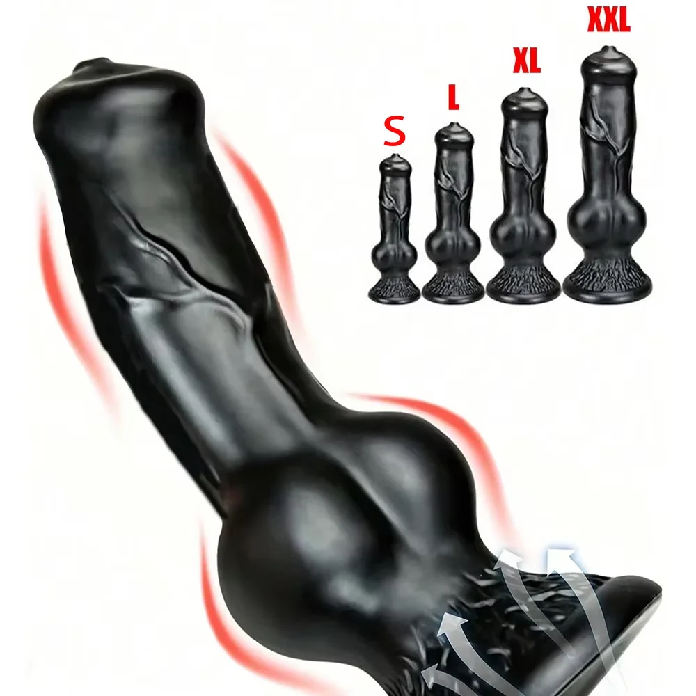 Realistic Huge Dog Dildo Anal Plug With Suction Cup Silicone Big Butt Plug Prostate Massager G-Spot Stimulation Adult Sex Toys view 2