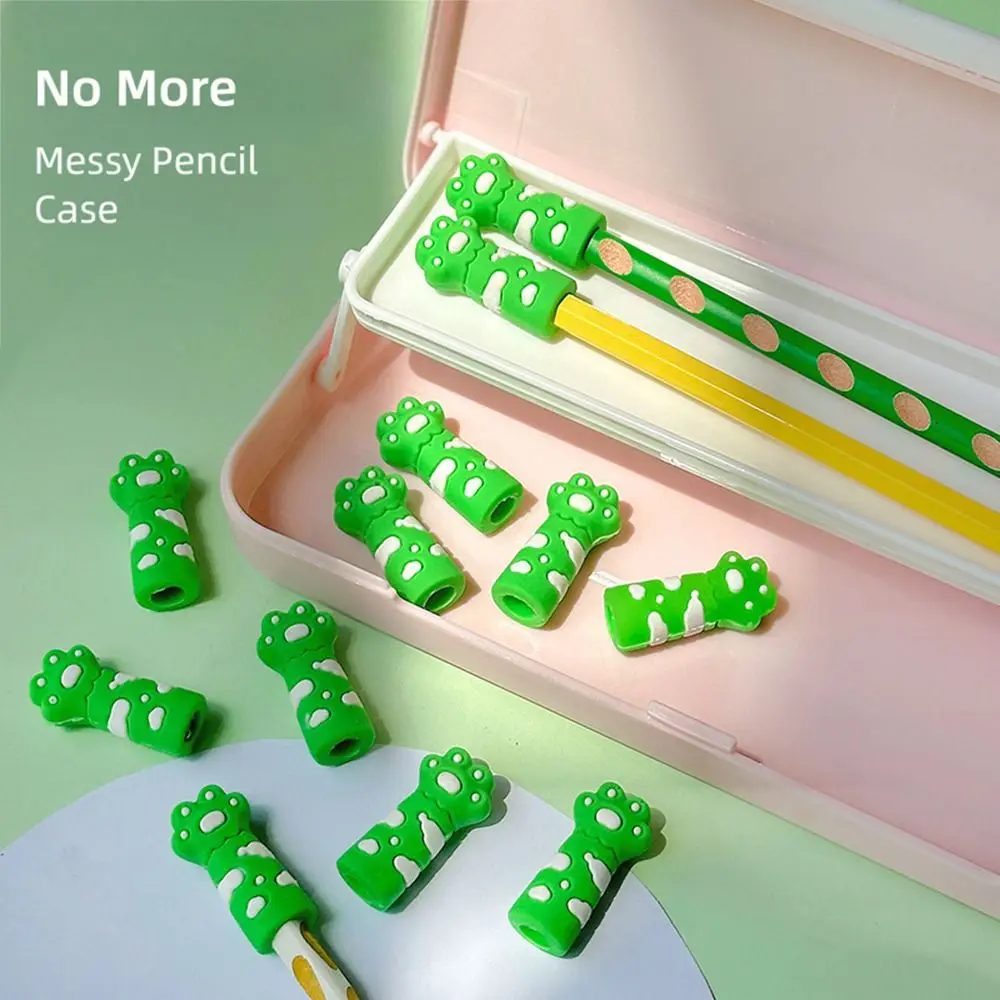 Cute Soft Silicone Pen Cap Cat Claw Multicolor Pencil Cover Chewing-proof Pencils Extender School Office