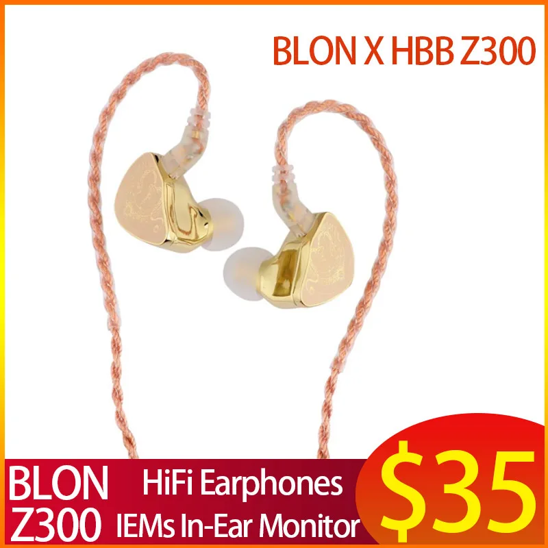 

BLON X HBB Z300 HIFI Earphone 10mm Silicone Diaphragm In Ear Monitor Detachable High Purity 4-Core Copper Cable Wired Earphones