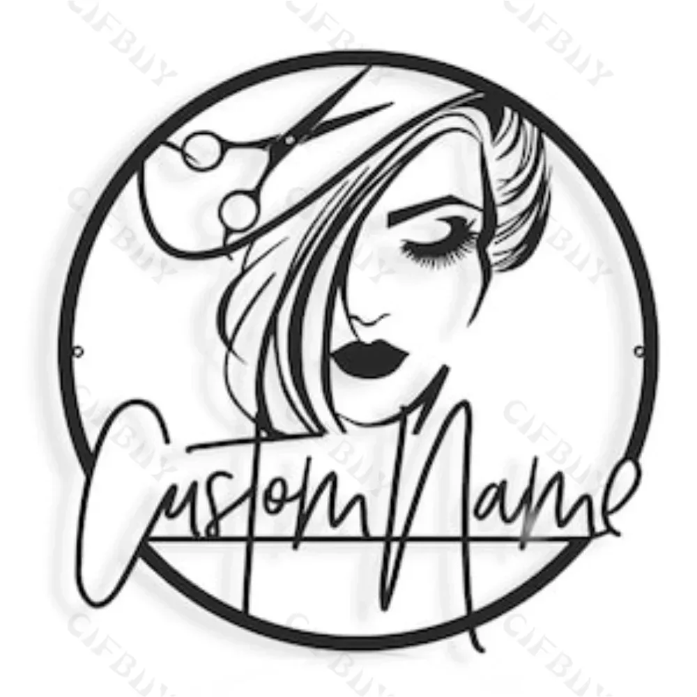 Personalized Sign for Hair Dresser, Stylist's Name Featured.Decorative Metal Wall Art, Ideal for Beauty Salon, A Present for Her