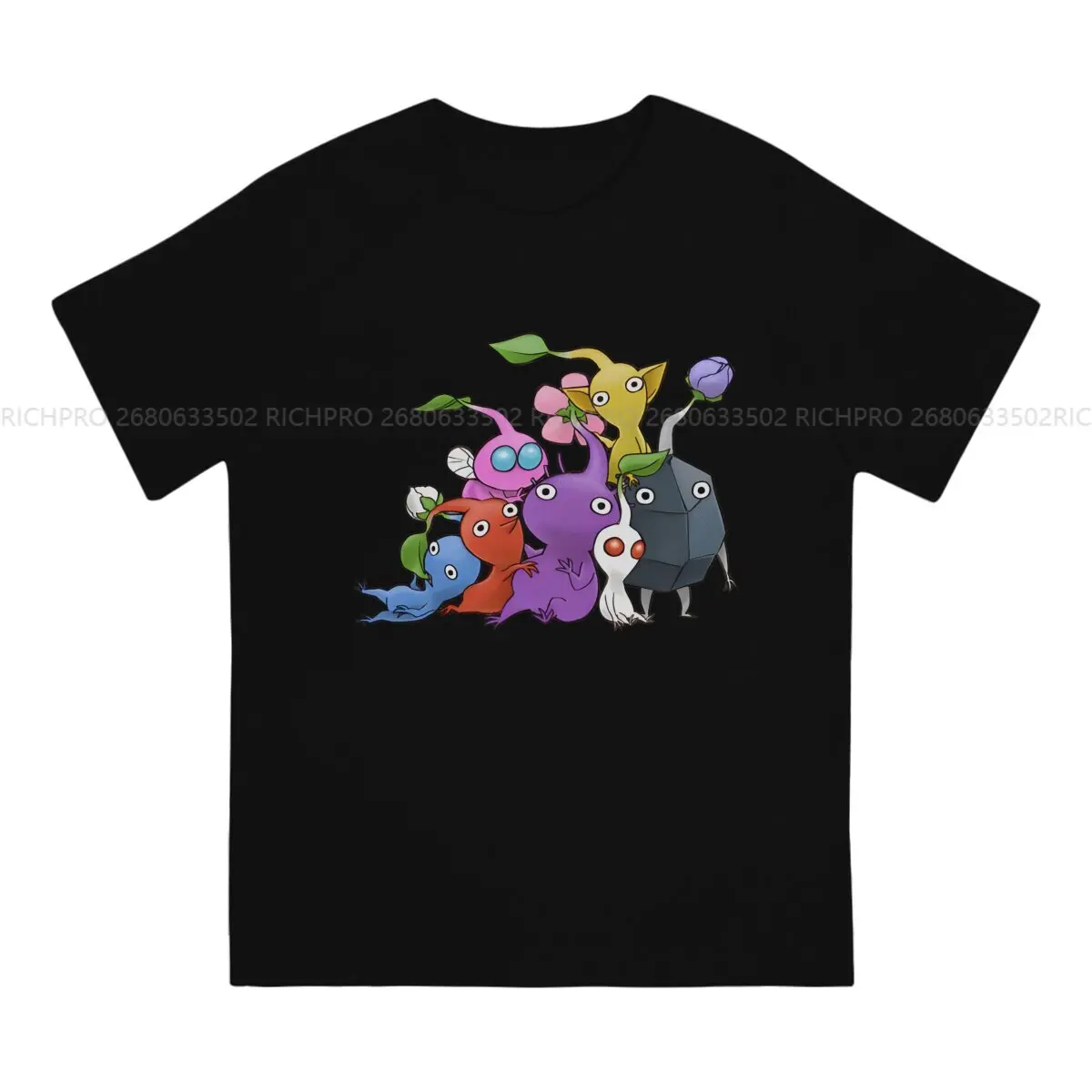 Pikmins Game Newest TShirt for Men 170  Ideas Round Collar Polyester T Shirt Hip Hop Birthday Gifts Streetwear