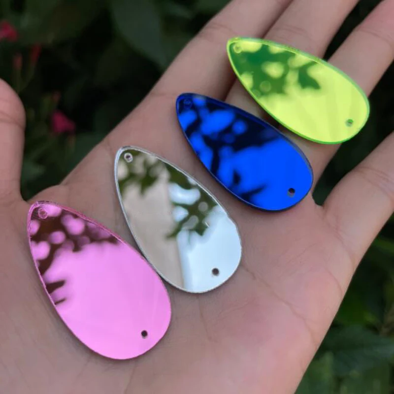 20x40mm 2hole Melon Seed Water Drop Shaped Oval Mirror Drill Highlight Acrylic Sequins Sew Singer Performance Clothes Sequins