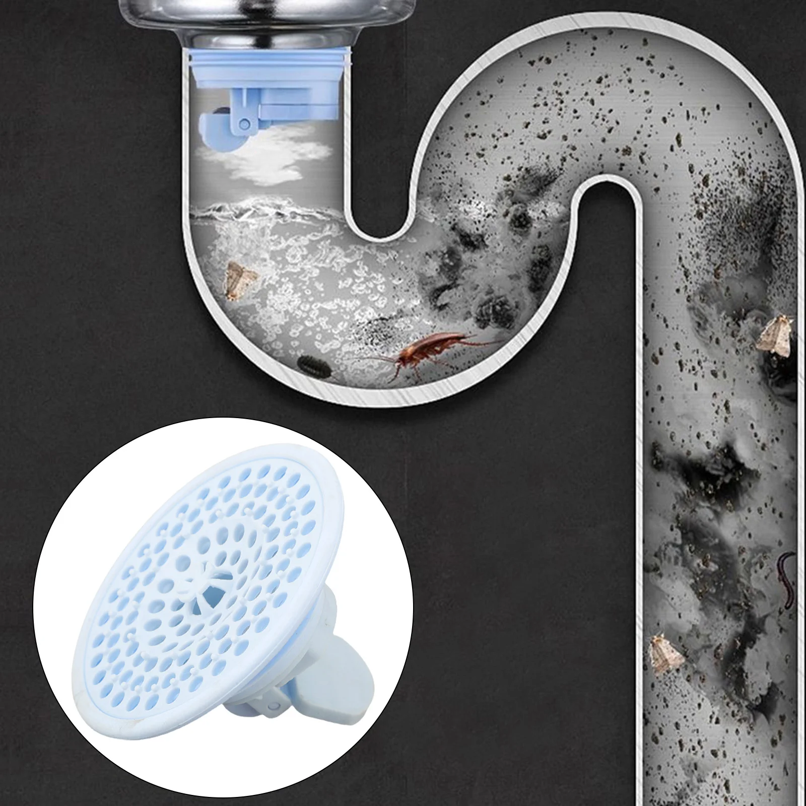 

Кухонный сливной сердечник для пола, современный стиль, от 40 до 75 мм, синий дезодорант против засорения, высокопрочное уплотнение, защита от насекомых