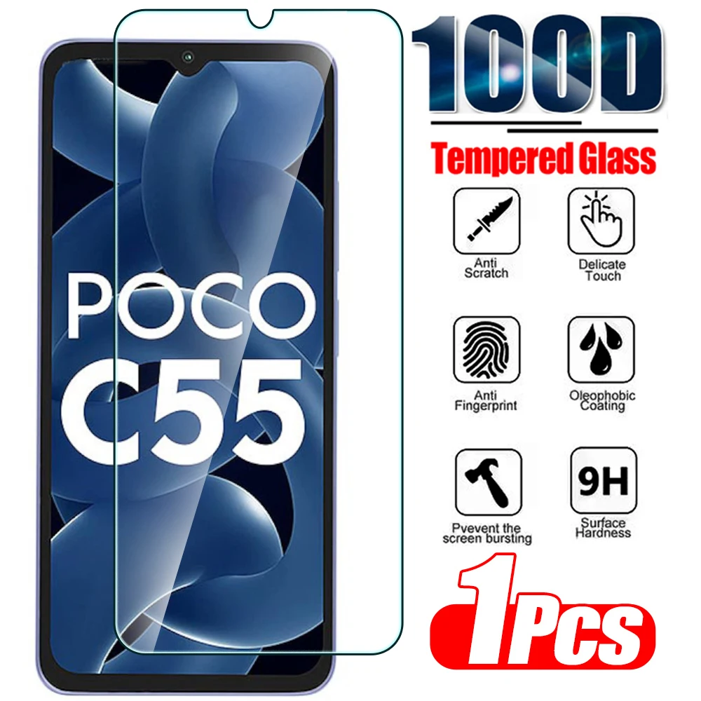 1Pcs HD Screen Protector For Xiaomi POCO C65 C51 C61 C55 C50 C40 C31 Tempered Glass For Xiaomi POCO C3 Glass Protective Film