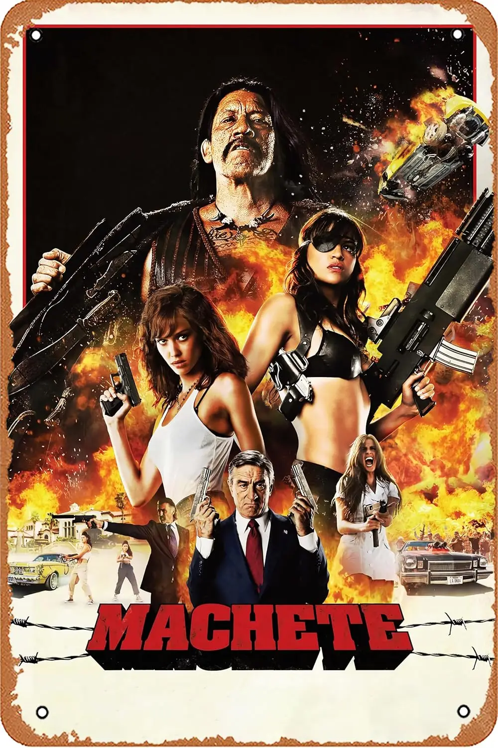 Machete Movie Poster On The Wall Metal Tin Sign/Metal Plaque Metal Sign Retro Vintage Metal 8 X 12 Inc sign sign sign