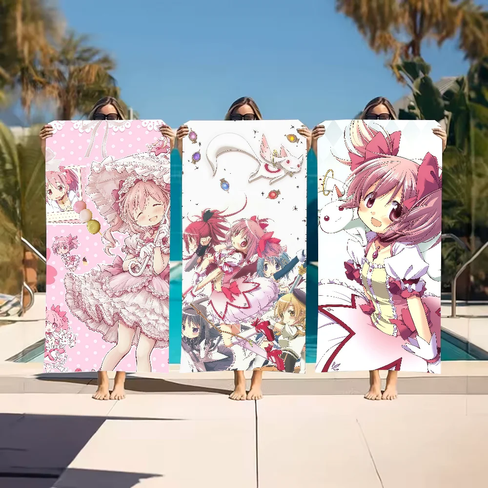 Anime Puella Magi M-Madoka Magica-S Towel Sports Quick Dry Travel Camping Gear Sandproof Soft Light Large Beach Towel
