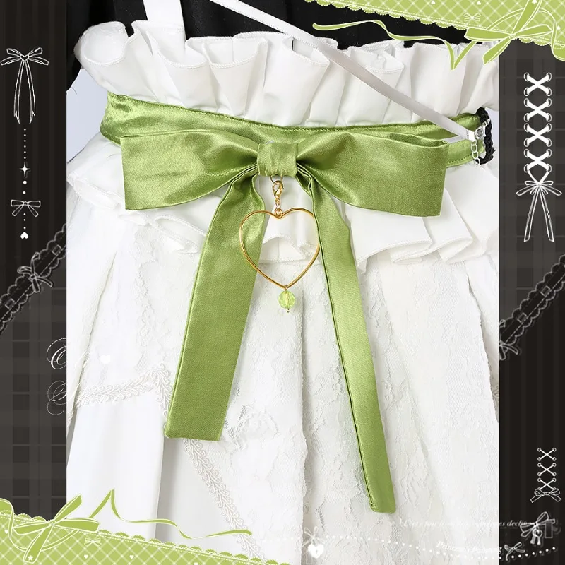 อะนิเมะเกม Nu: Carnival COSPLAY Olivine ผู้ชายผู้หญิงชุดแม่บ้านผ้ากันเปื้อน Bow Headband ปรับแต่งเครื่องแต่งกาย