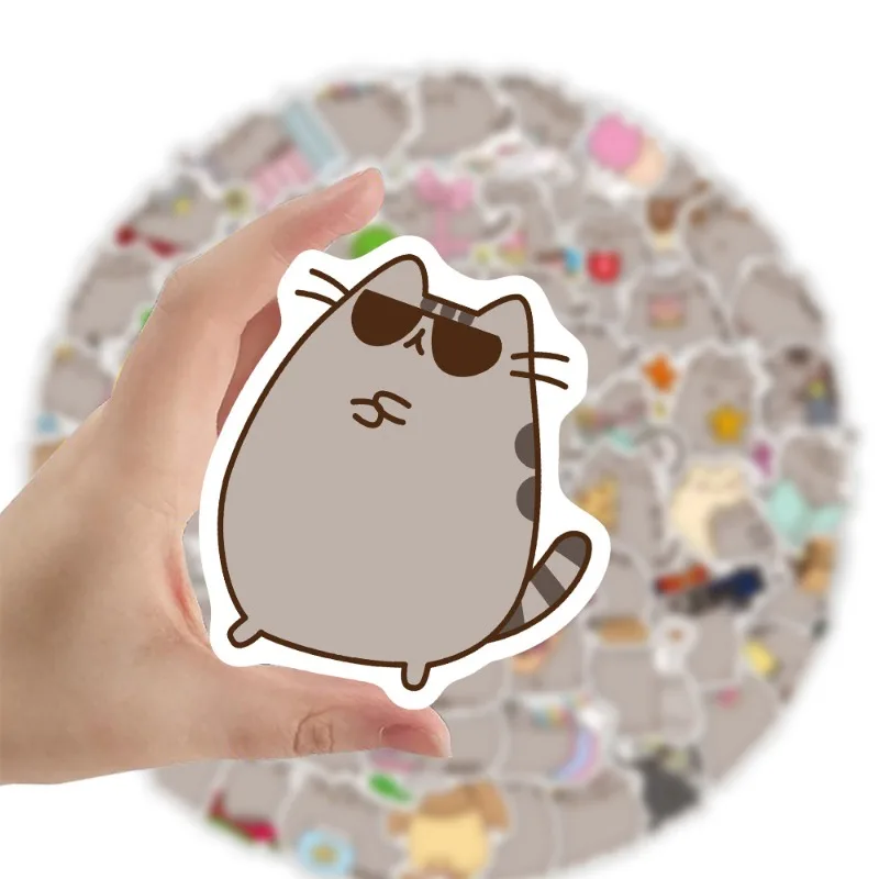 100pcs Cartoon Cute Pusheen Creative Personality Doodle Decorative Stickers