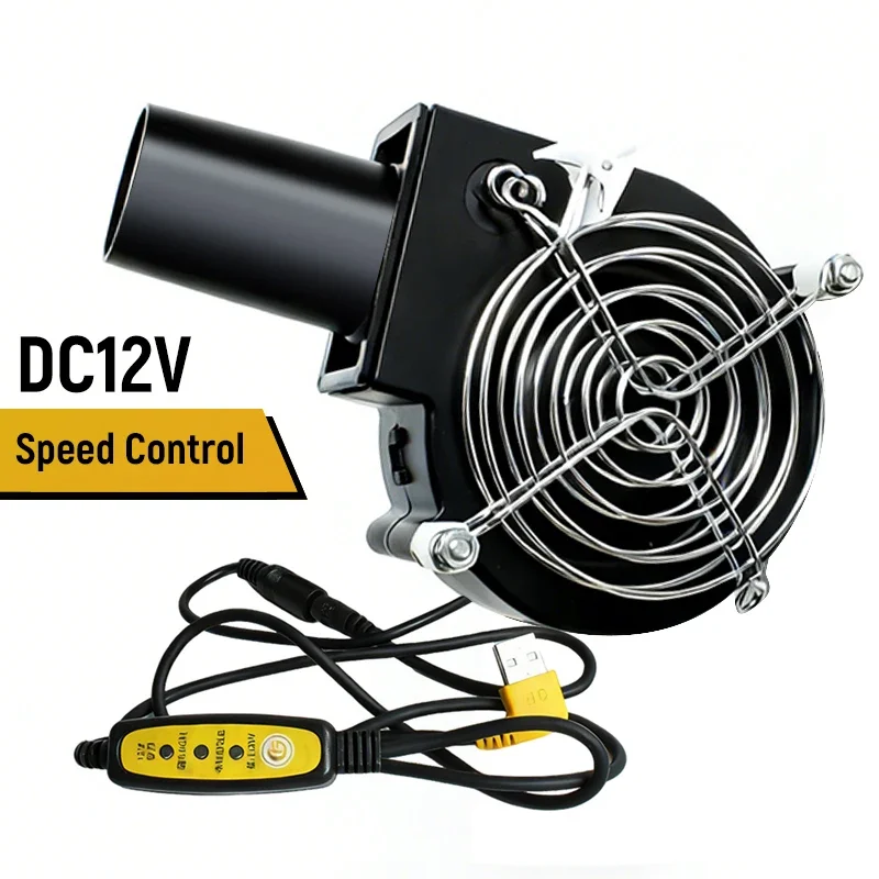 

Компактный вентилятор-воздуходувка 12В с питанием от USB, с регулируемой скоростью, для гриля, электрического мангал-гриля, воздуходувка для розжига углей для барбекю