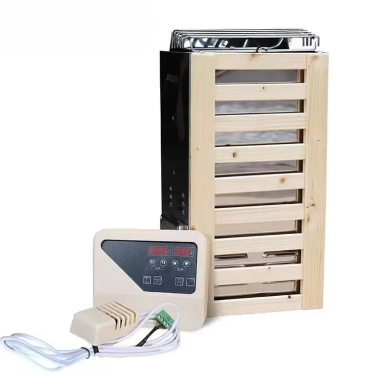 Modern Design Mini Wood Fired Sauna Heater Stove 3KW with Control Panel Dry Steam Function 220V