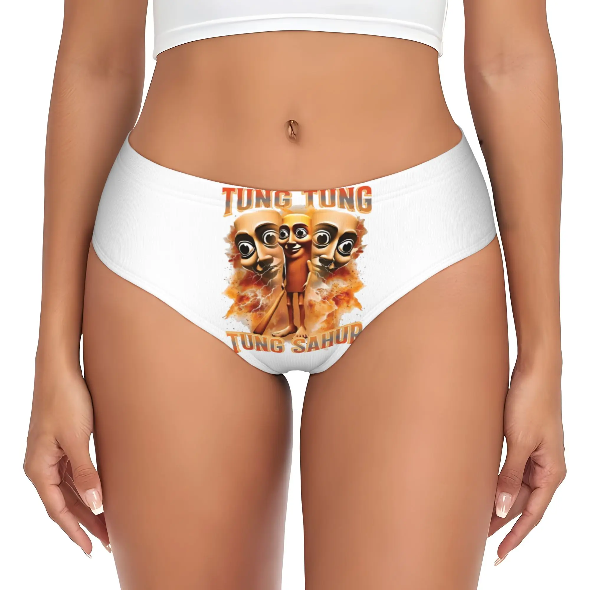 Custom ‌Tung Tung Tung Sahur‌ Briefs Underwear Womens Breathable Stretch  Panties