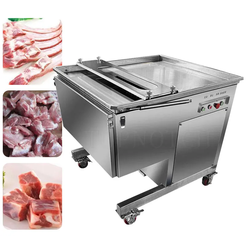 Découpeuse industrielle automatique de cube de côtes de porc, découpeuse de côtelettes d'agneau fraîches, découpeuse de viande de boeuf, D479