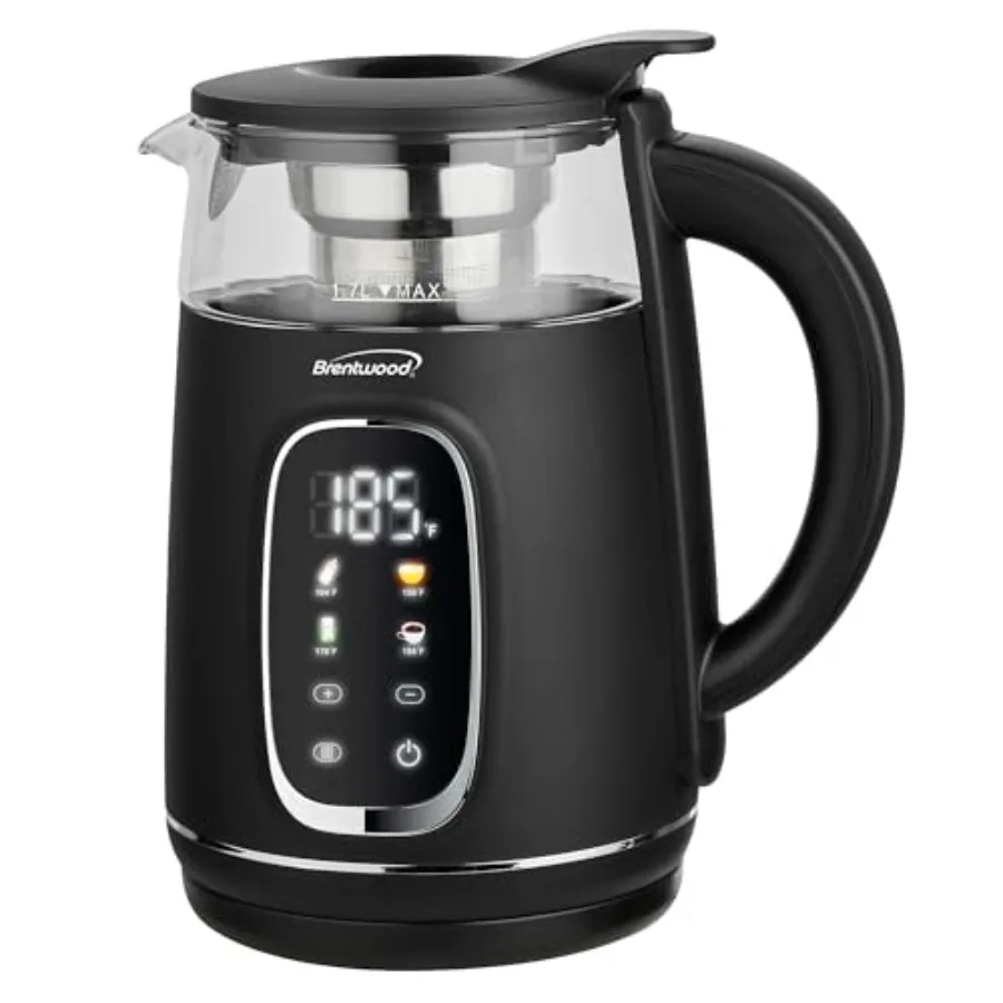 

1100W 1.7L BPA Free Cordless Digital Glass Electric Kettle with Tea Infuser 360 Base Auto Shut-Off Keep Warm Boil Dry Protectio