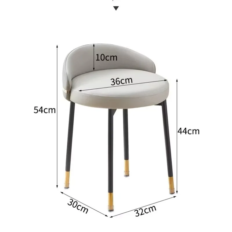Nordic Anti-Scratch Wear-Resistant Makeup Stool, Minimalist Vanity Chair for Bedroom Living Room Furniture