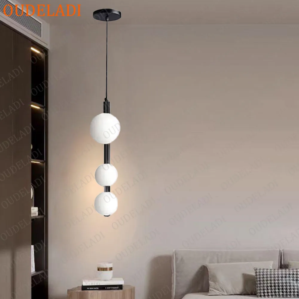 

Nordic Glass Pendant Lights Modern LED Hanging Lamp Decor Restaurant Bedroom Kitchen Island Dining Luminaires