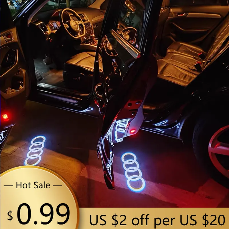 

Hub Caps Led Car Door Logo Welcome Light For Audi A1 A3 A4 A5 A6 A7 A8 B5 B6 B7 R8 B9 Q3 Q5 Q7 S6 TT S3 S6 C5 C6 C7 A7 RS RS4 RS