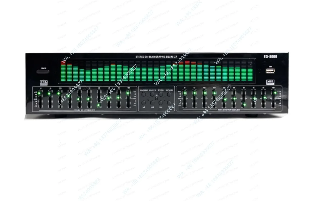 1pcs Professional EQ equalizer Bluetooth 5.4 fiber coaxial digital audio decoding USB flash drive fever pre-player