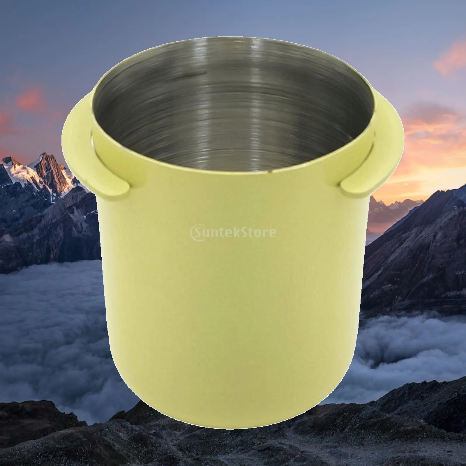 Stainless Steel Espresso Coffee Dosing Funnel Portafilter Ring with Handles for Grounds Weighing Cafe Accessory
