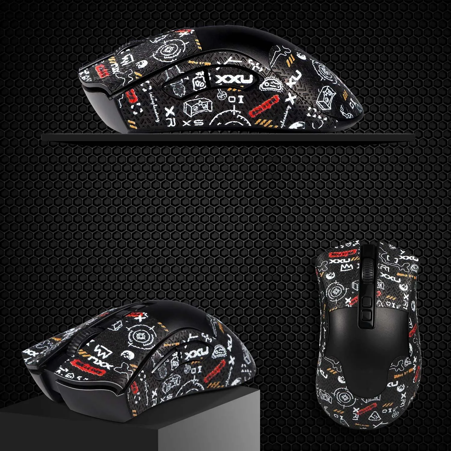 Mouse Grip Tape Stickers for Razer Deathadder V2 / V2 Pro Mouse Anti Slip Skin Self-Adhesive Pre-Cut Sweat-Resistant