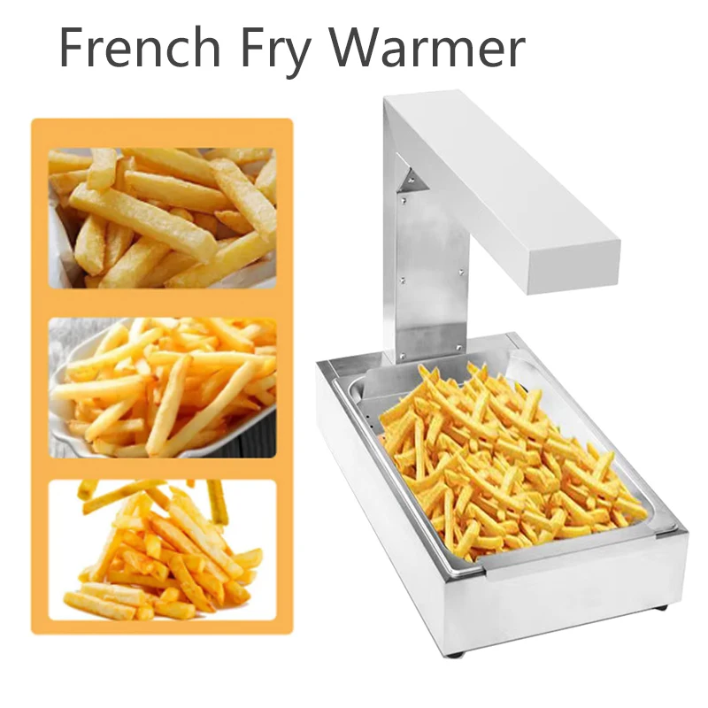 

French Fry Food Warmer Commercial Food Heating Lamp Electric Stainless Steel Countertop for Chip Buffet Kitchen Restaurant