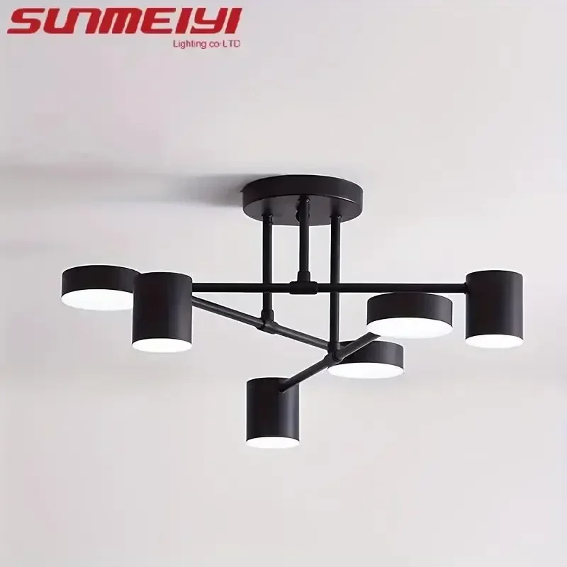 

Современные черные потолочные люстры для гостиной, светильники для потолка в прихожей, романтические золотые светильники с эффектом звездного неба, креативные потолочные лампы для спальни