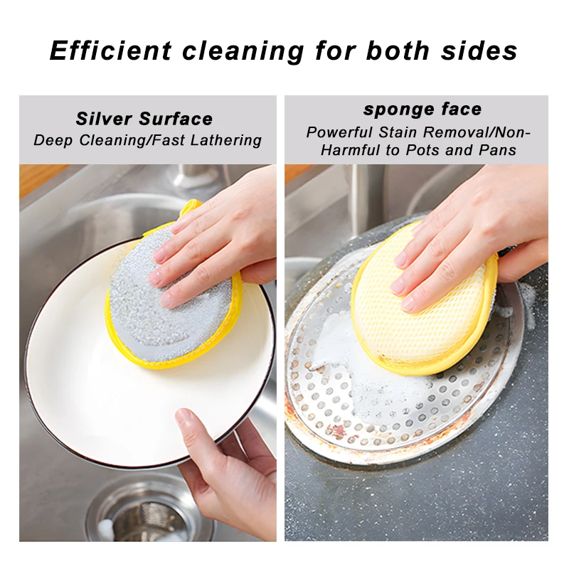 3-10pcs Double Side Dishwashing Sponge Reusable Washable Sponges Dish Washing Brush Household Cleaning Kitchen Clean Tools