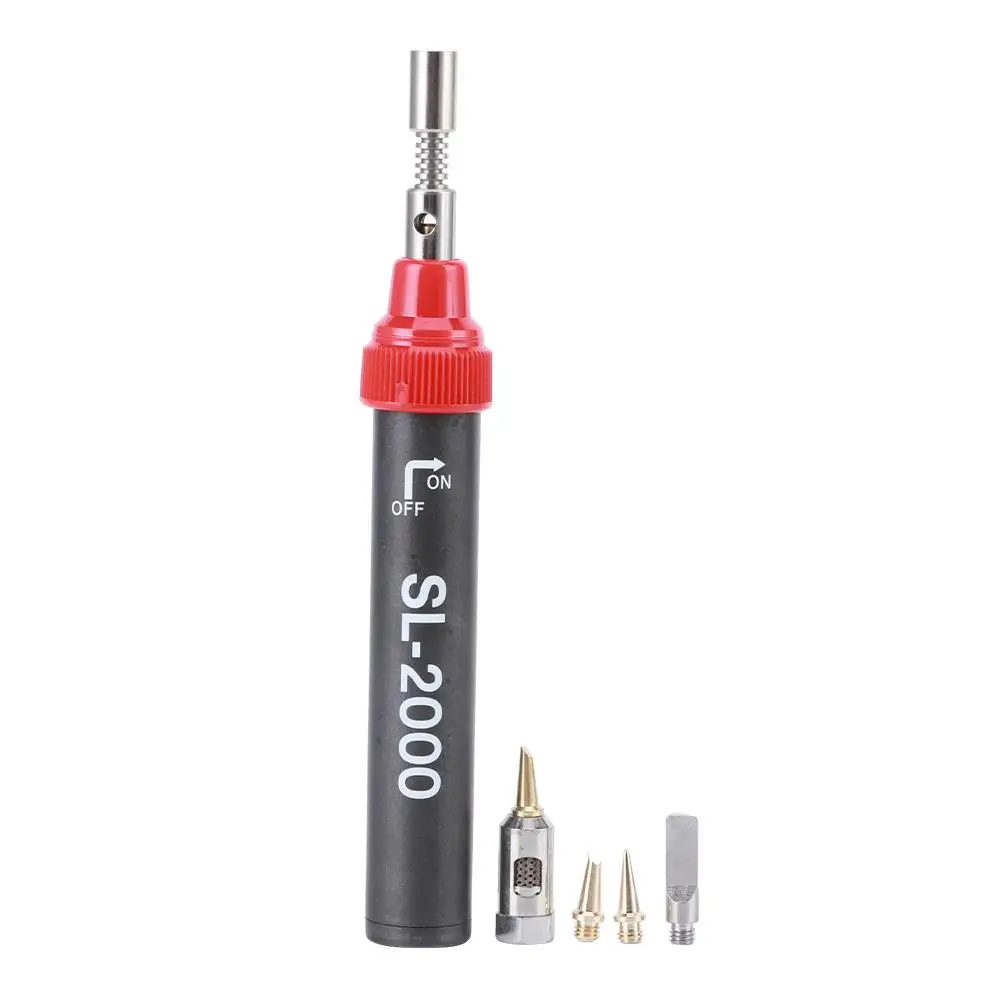 5-in-1 Butane Soldering Iron Kit with Multiple Tips - Pneumatic Gas Valve Fittings