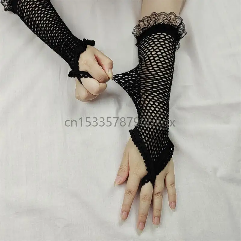 

Stylish Fishnet Gloves Fingerless Gloves for Daily Use Cosplay Party Accessory J78E