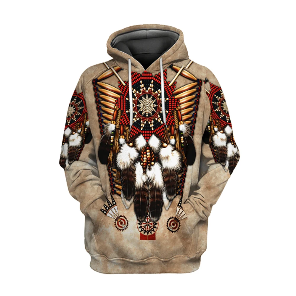 2024 Men\'s Fashion Bohemian Loose Hoodie Large 3D Printed Super Large Hoodie Indian Fashion Enthusiast