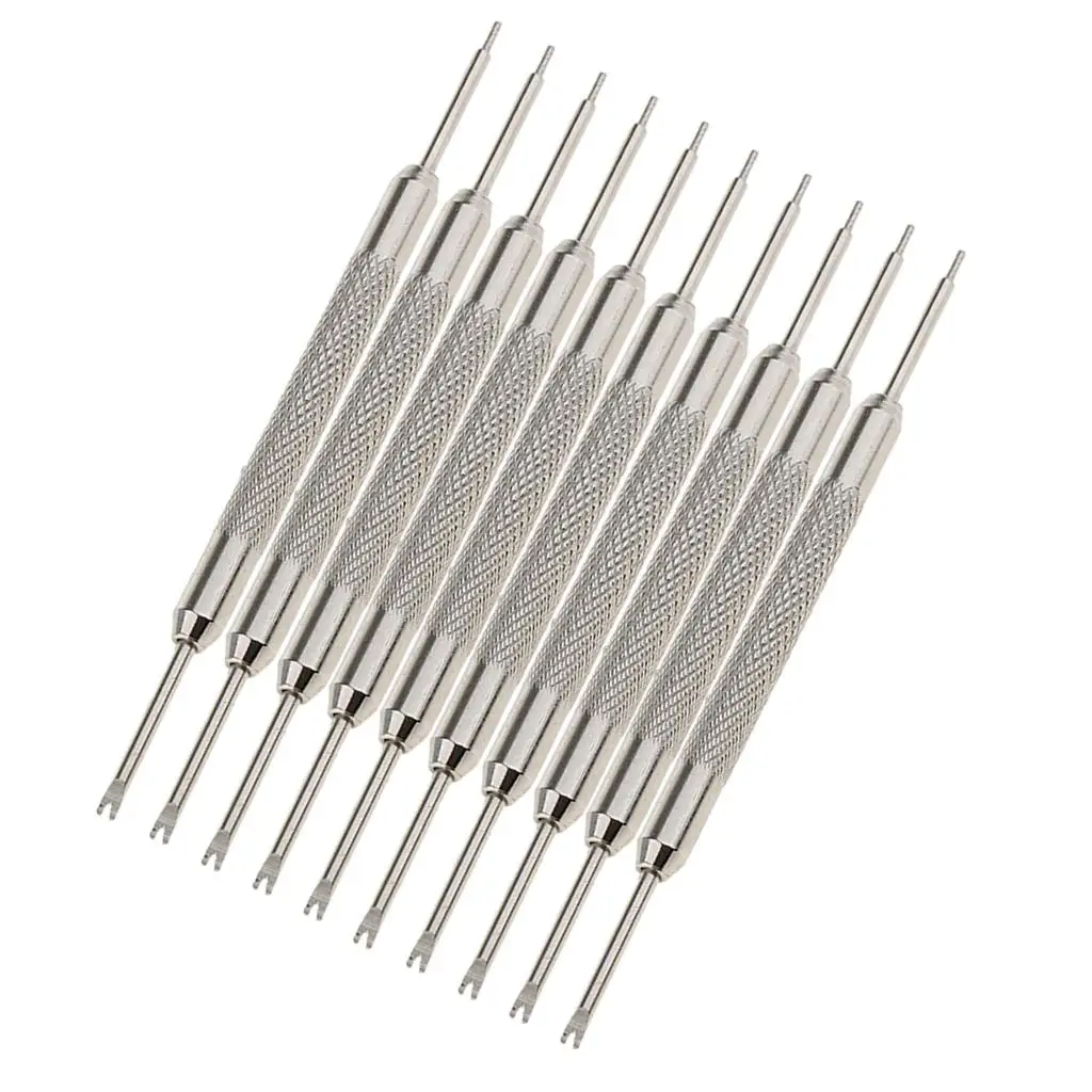 10pcs Prettyia Stainless Steel Watch Band Strap Spring Bar Link Pins Remover Watch Repair Tools Silver Color