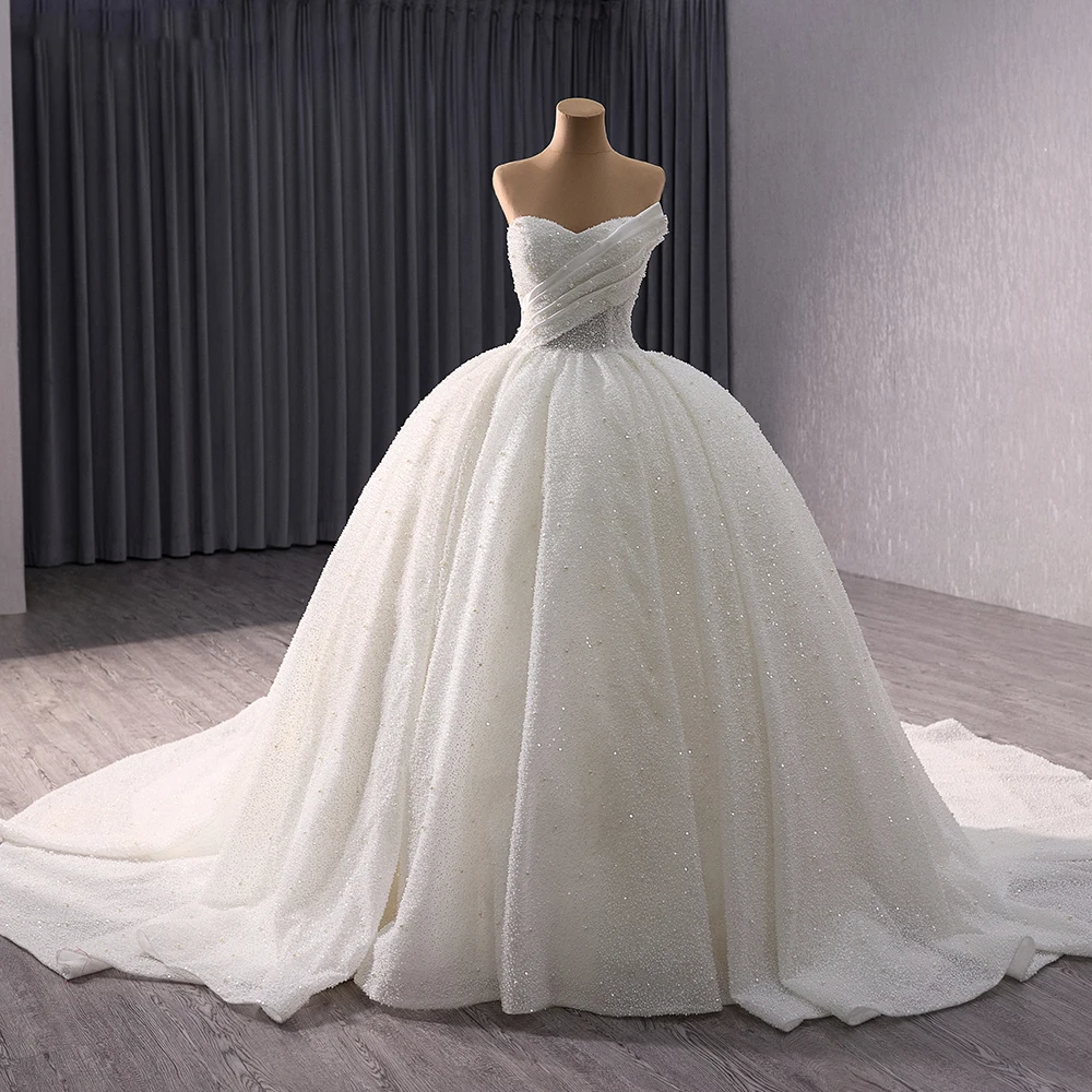 Janc ember elegantes beliebtes Design Brautkleid für Braut 2024 bodenlangen träger losen Perlen schnüren vestido de novia rsm241026