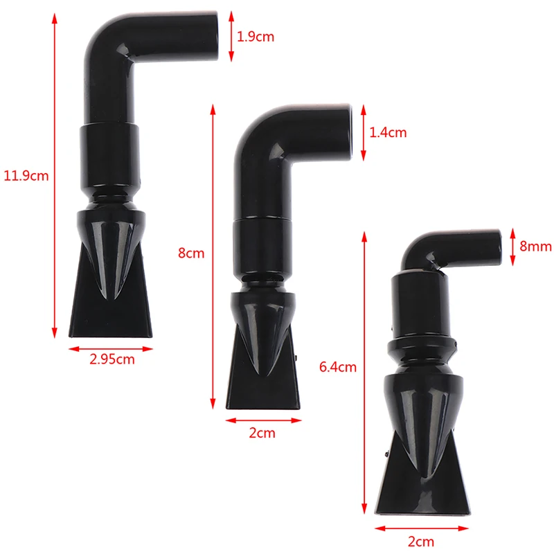 1PC Black Aquarium Tank Pump Duckbill Water Outlet Nozzle Duckbilled Return Pipe 11.9cmx2.95cm 8cmx2cm 6.4cmx2cm