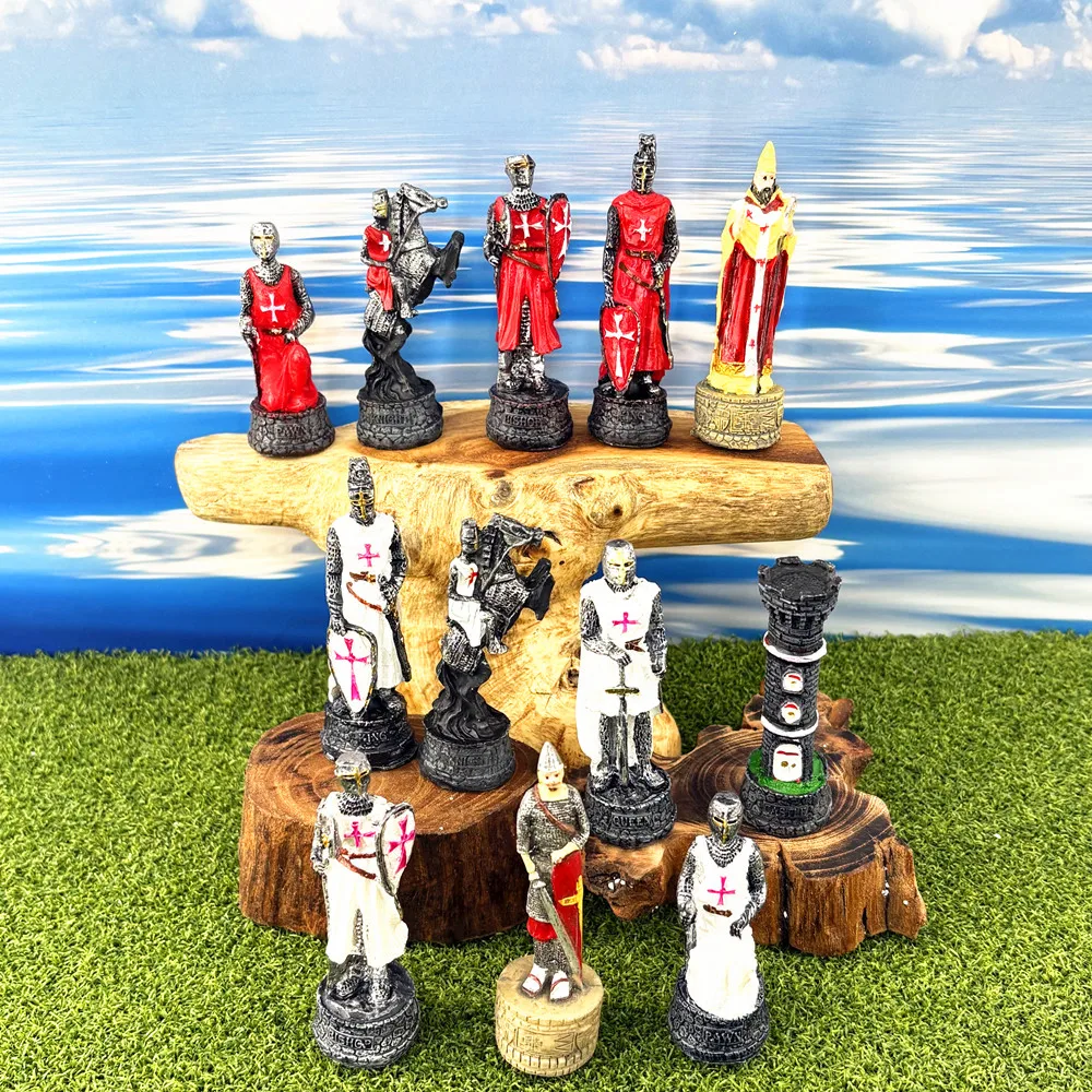 Europe Malta Souvenir Medieval Knights Templar 3D Resin Miniatures Sand Table Decorative Ornament Figurine