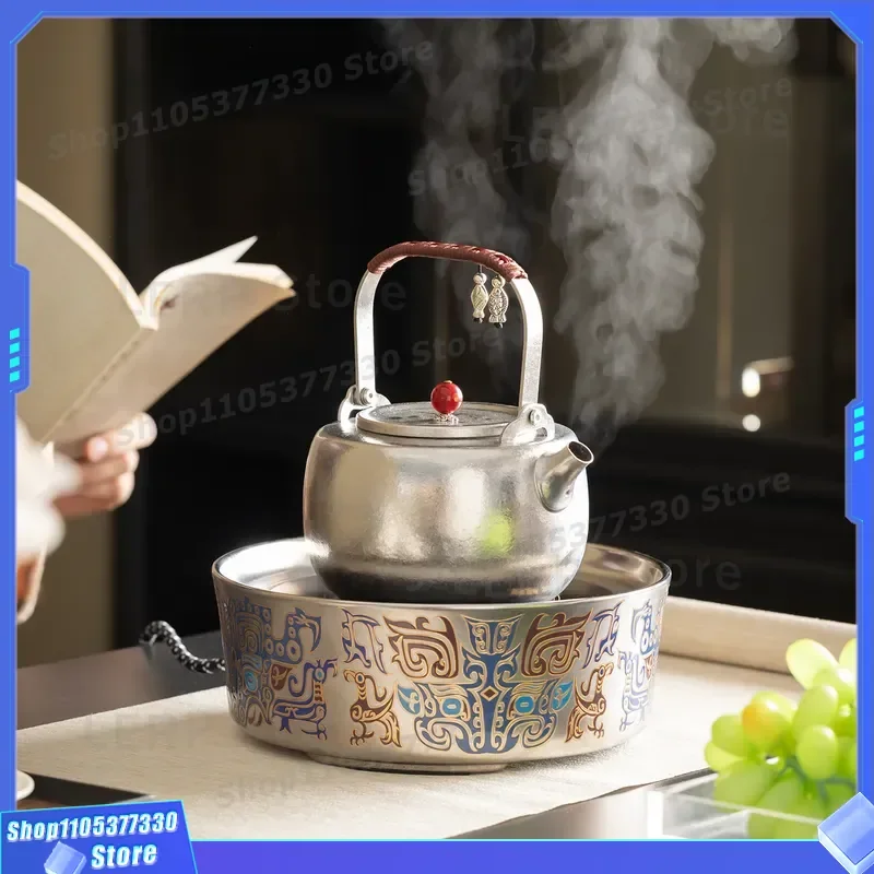 Yueheng Electric Ceramic Tea Stove Chinese Style Siege Heater Pure Titanium Beam Pot Set for Brewing Tea Home Office Use