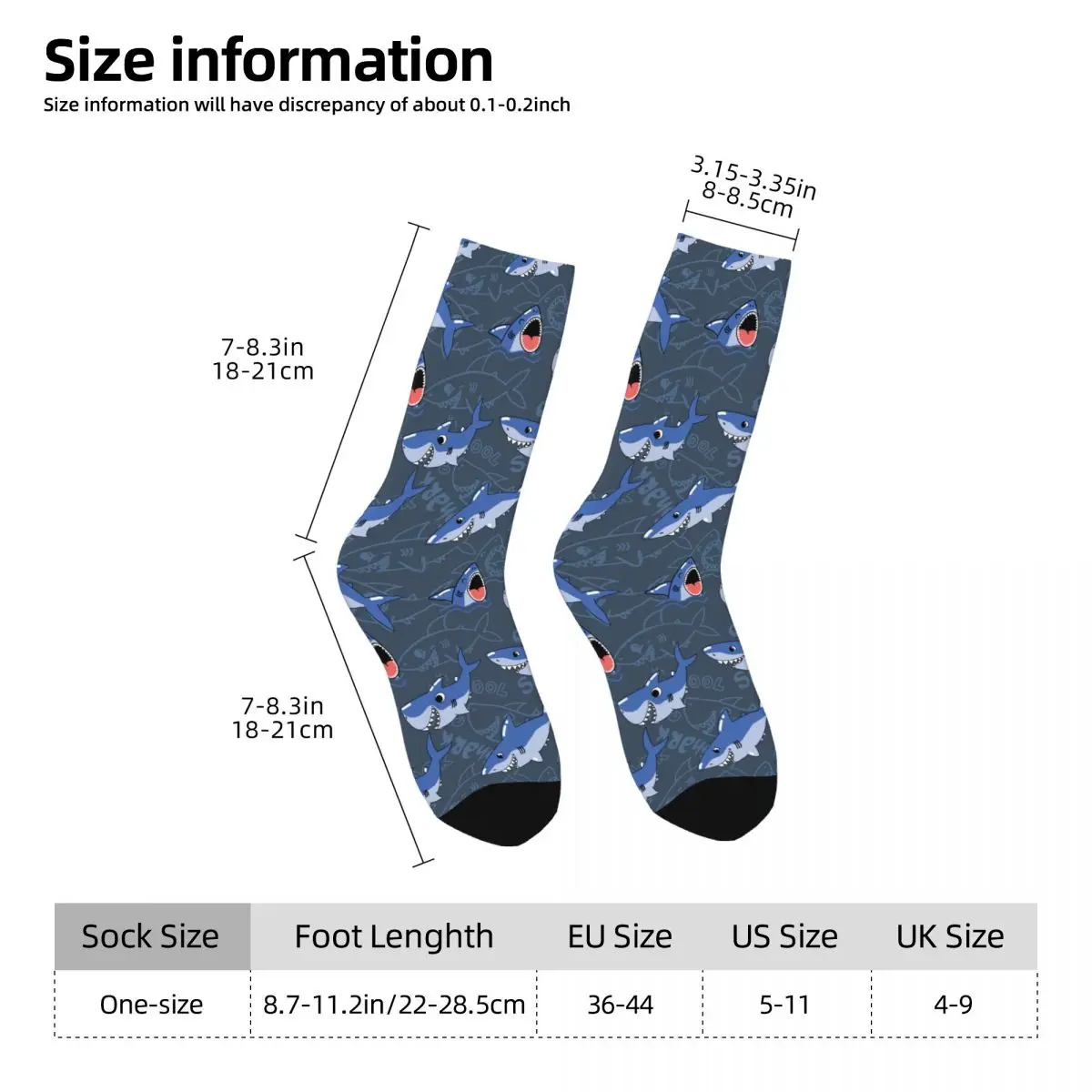 Sharks Ready To Attack shark Sock Printed Man Polyester