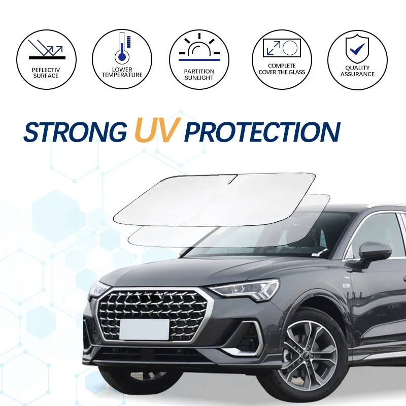 لأودي Q3 8U RS 2013-2024 الزجاج الأمامي الشمس الظل ظلة الشمس قناع حامي كتل قابلة للطي الأشعة فوق البنفسجية إبقاء مبرد سيارتك #2