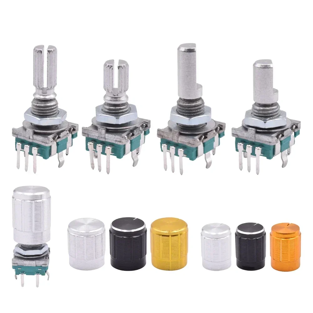 5 pièces 20 positions EC11 bouton interrupteur incrémental 360 Module d'encodeur rotatif Arduino 15/20mm prune demi-arbre potentiomètre numérique