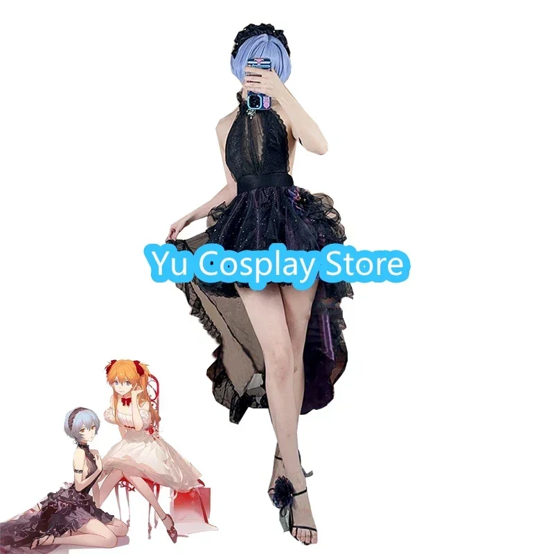 Ayanami Rei Cosplay Costume Women Elegant Dress Suit With Headband Halloween Party Uniforms Anime Clothing Custom Made