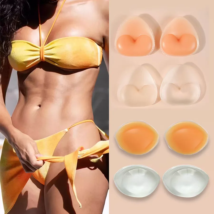 Swimsuit for women thickened chest pad enlarged chest pad insert invisible transparent gathering waterproof chest sticker
