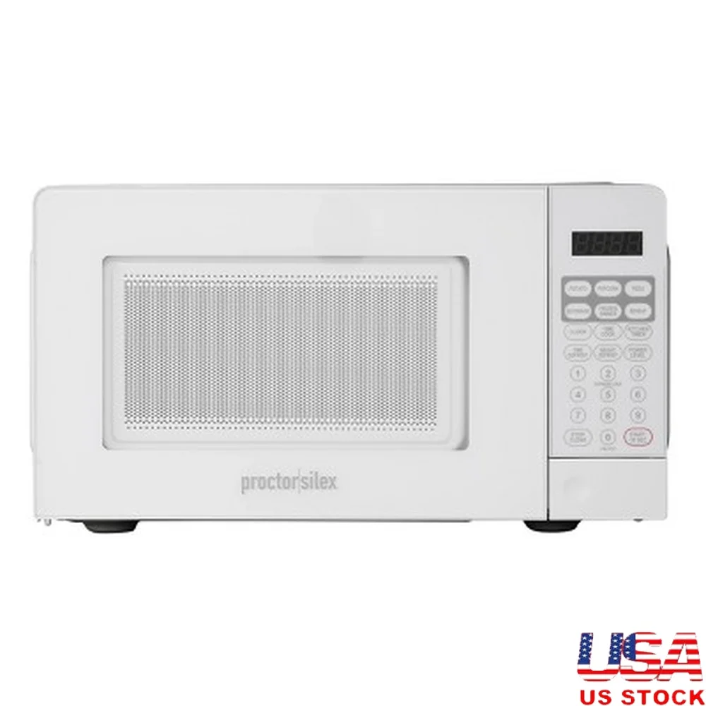 700W Countertop Microwave Oven 0.6cu ft Digital Display 10 Power Levels 6 One Touch Menus Child Safety Lock Turntable