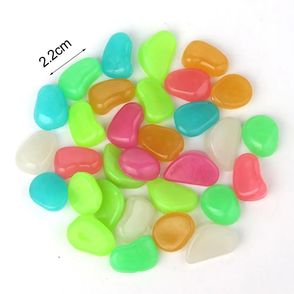 50Pcs Glow Pebble Irregular Shape Non-mineral Aquarium Decor Creative Glow Stones for Potting view 6