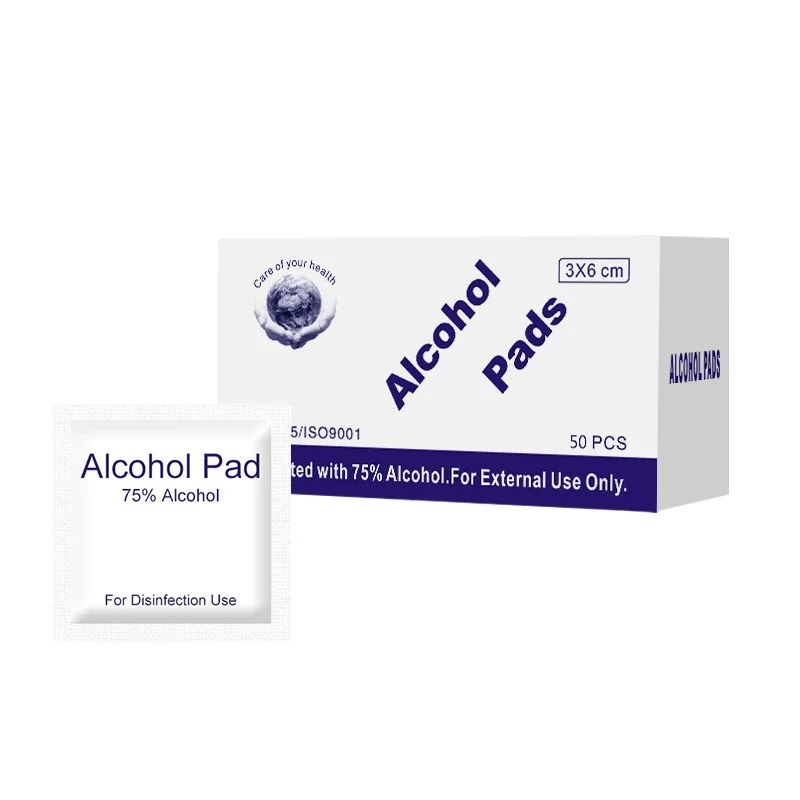 100 pieces of 75% alcohol disinfectant cotton pads, used for cleaning mobile phone screens and lenses, ear canal disinfection al