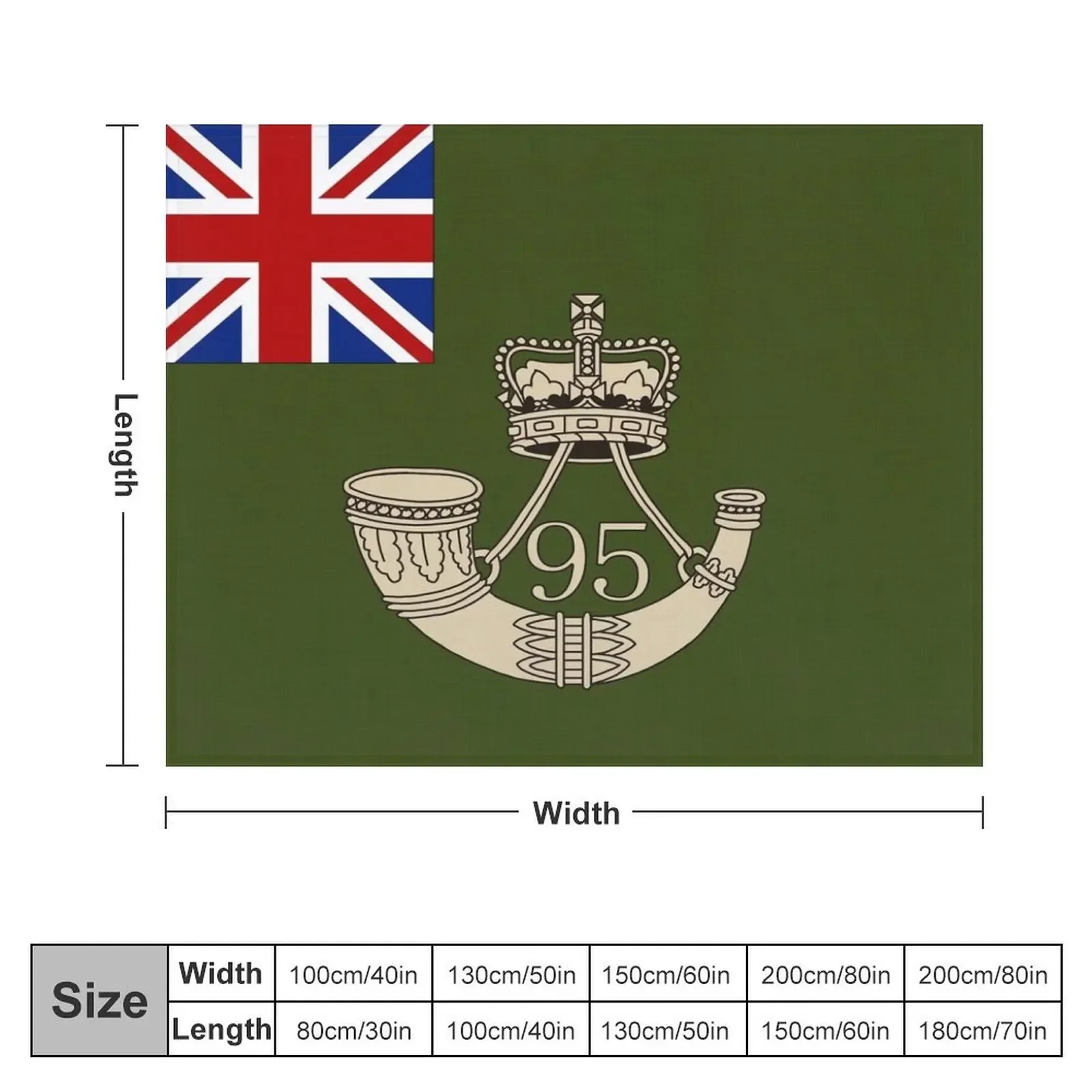 Napoleonic British flag of the 95th Rifles Throw Blanket Nap Blankets For Baby Decorative Throw Flannel Blankets