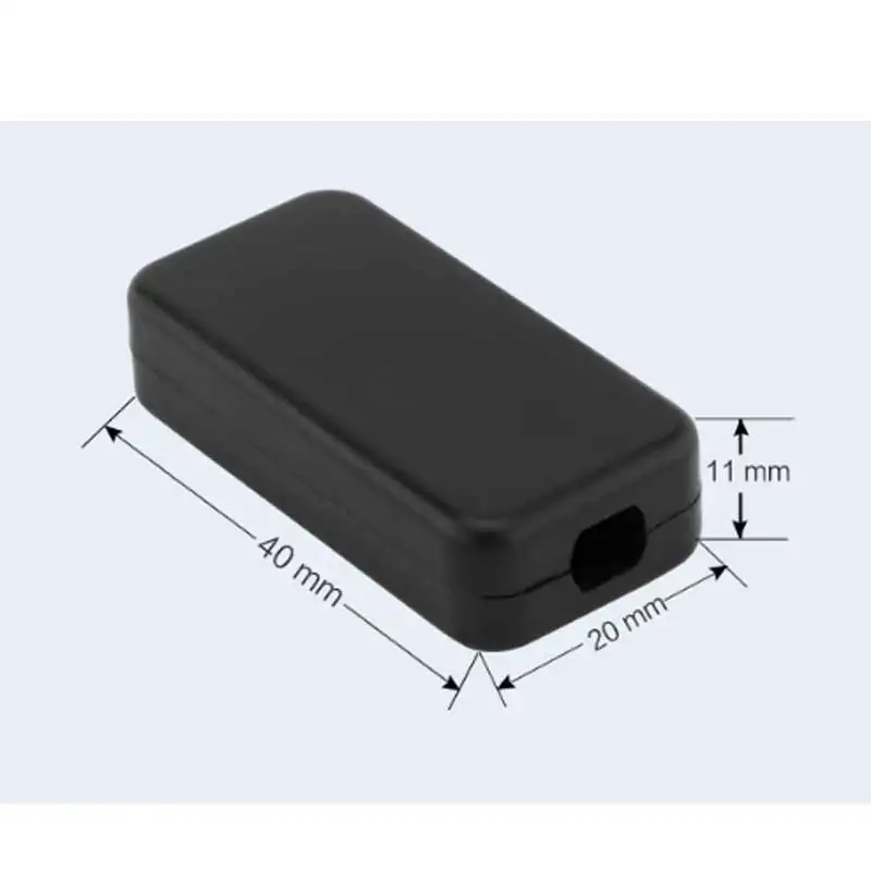 10pcs ABS Plastic Black Junction Box 40x20x11mm, Dual Side Cable Entry, USB Power Module Enclosure, DIY Project Case