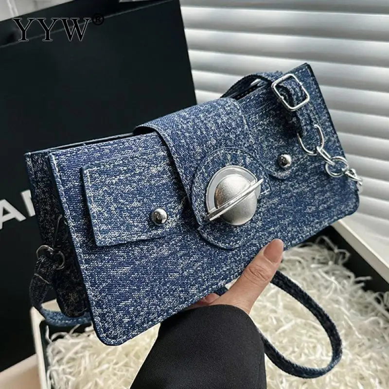 Vintage New Fashion Denim Women Bag Lady Handbags Shoulder Messenger Bag Jeans Women Shoulder Bags Women'S Tote Bag Cowboy Bags