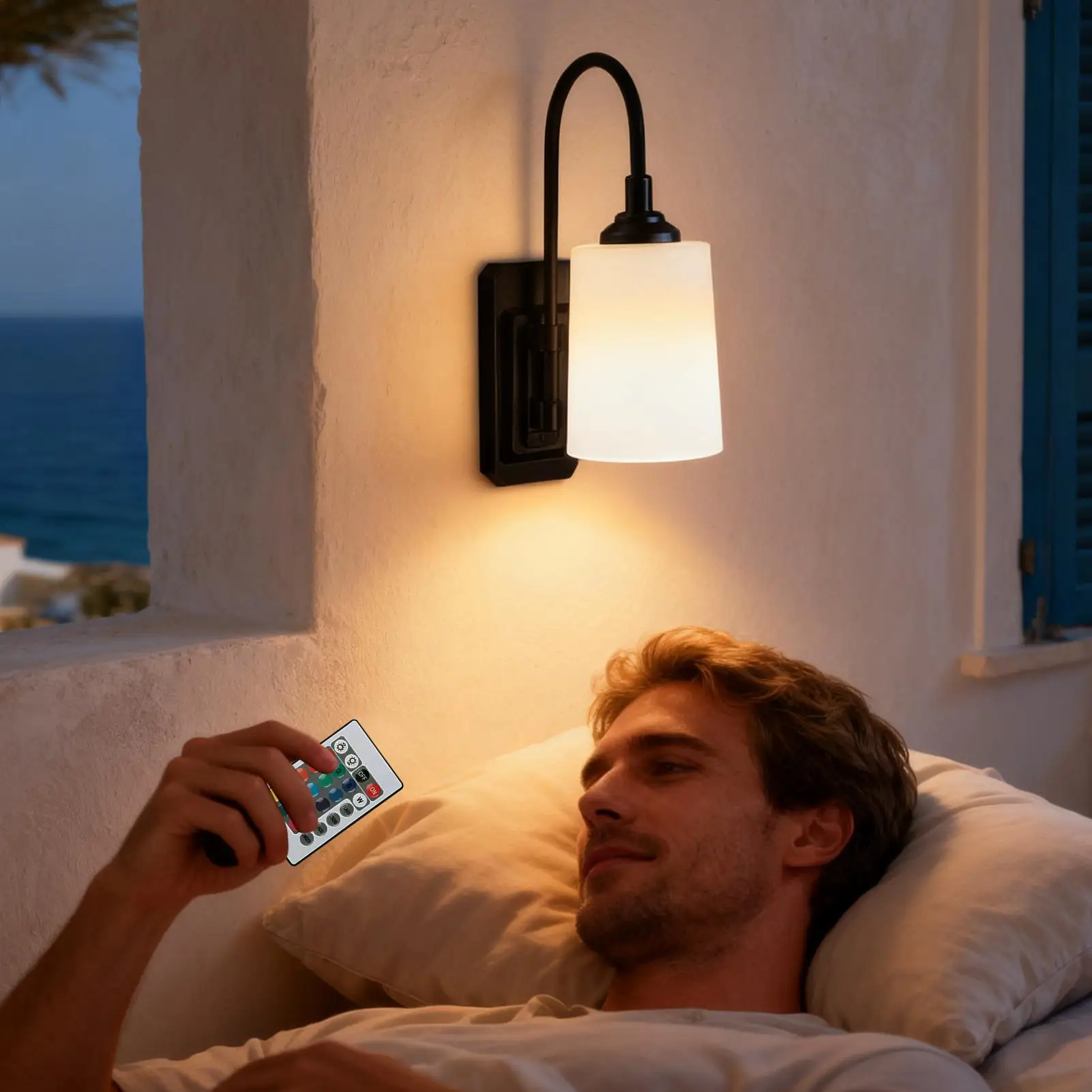 

Настенное бра, перезаряжаемый пульт дистанционного управления, 16-цветные светодиодные настенные светильники для спальни, гостиной, домашнего декора, офиса, квартиры, отеля