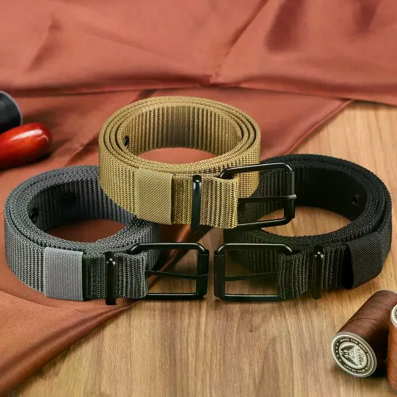 Outdoor Sports Belt Men's Belt Porous Canvas Pin Buckle Leather Belt Women's Trendy Eyelet Belt With Jeans Belt For Men Women
