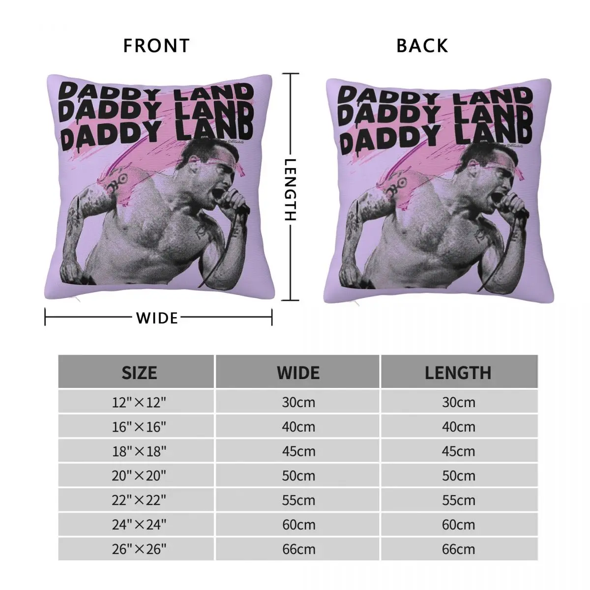 Daddy Land Henry Rollins Square Pillowcase Polyester Linen Velvet Printed Decorative Pillow Case Sofa Seater Cushion 18