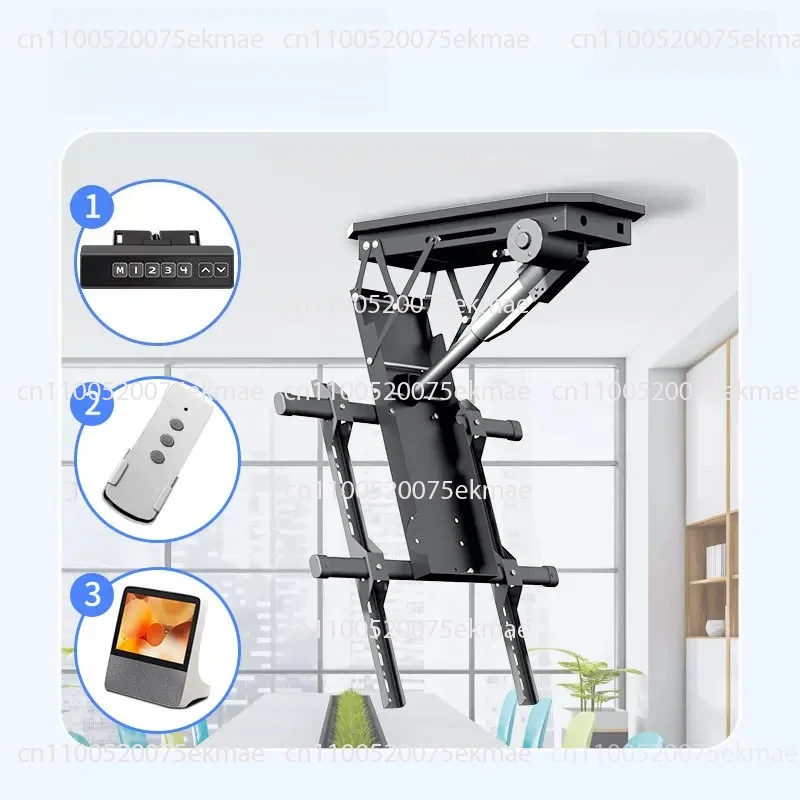 32-90 inch TV bracket, ceiling monitor bracket, remote control electric telescopic TV hanger